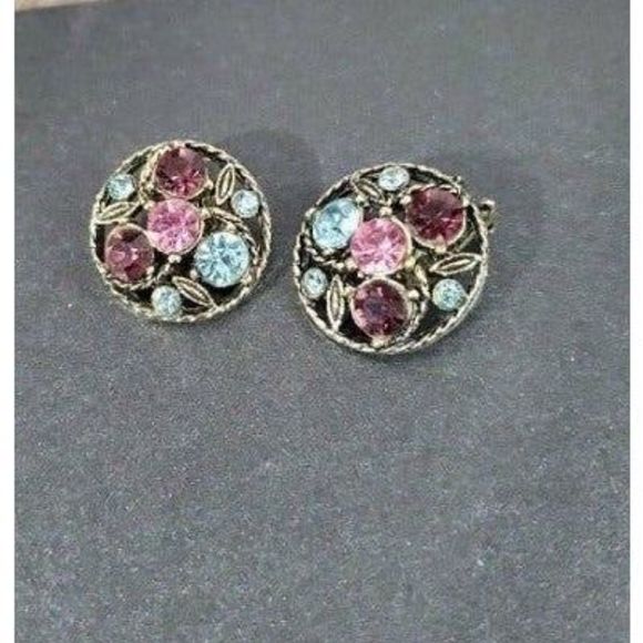 Vintage Round fruit salad clip on earrings - Picture 3 of 7